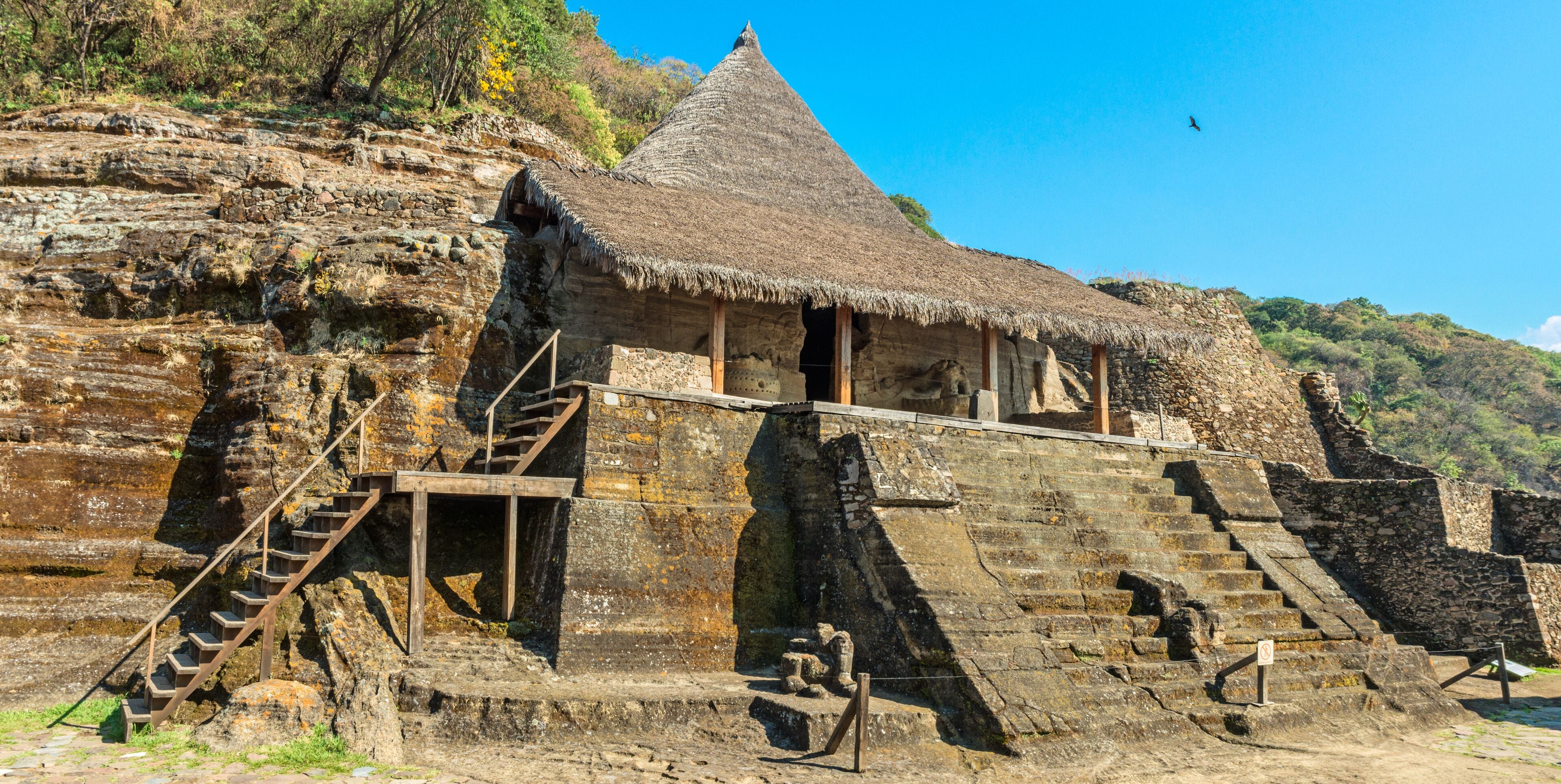 Ruins in Malinalco, Archaeological site in Mexico.