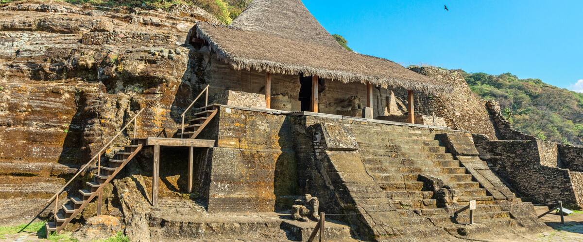 Ruins in Malinalco, Archaeological site in Mexico.