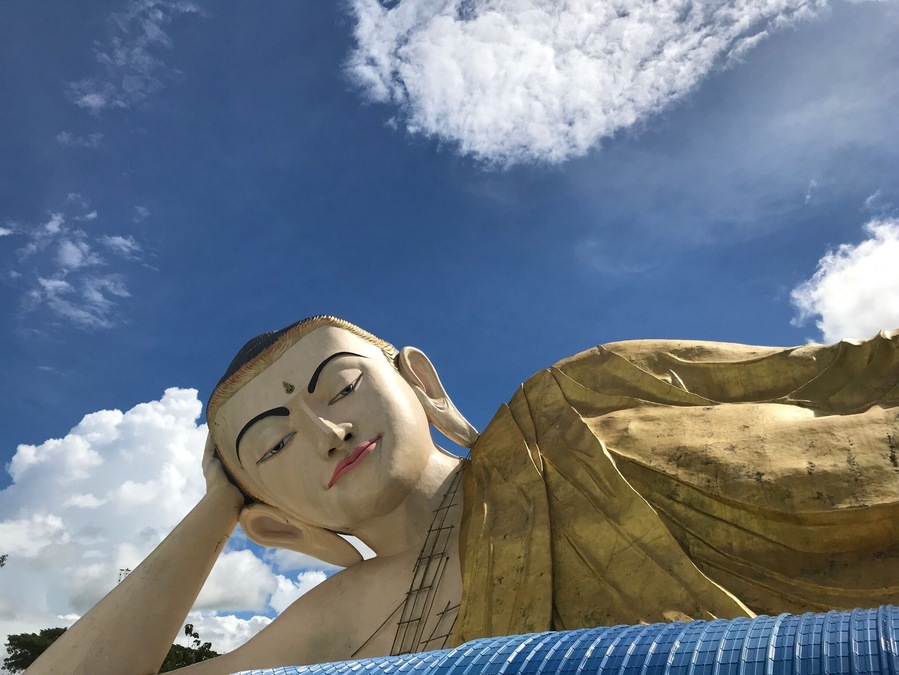 Buddha in blue sky