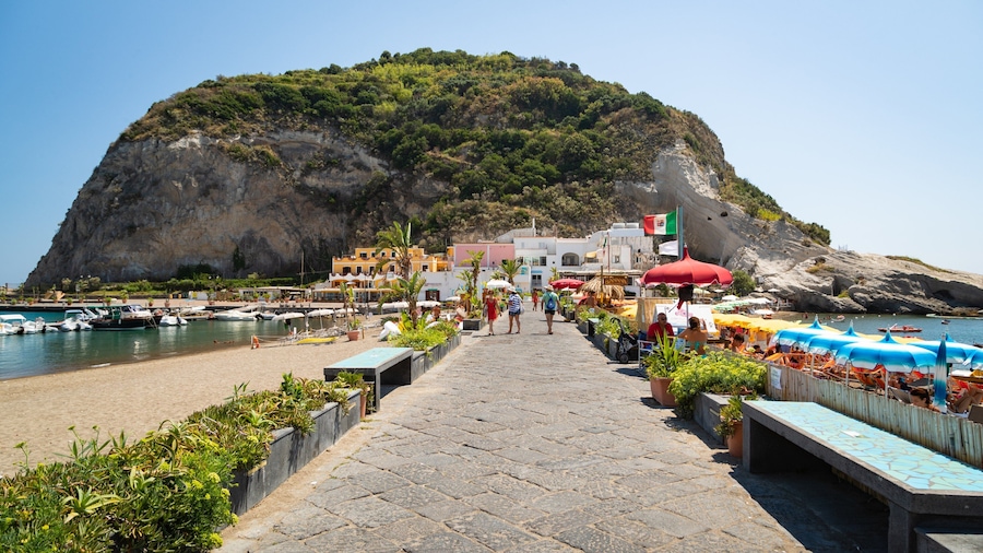Serrara Fontana featuring general coastal views, a beach and mountains