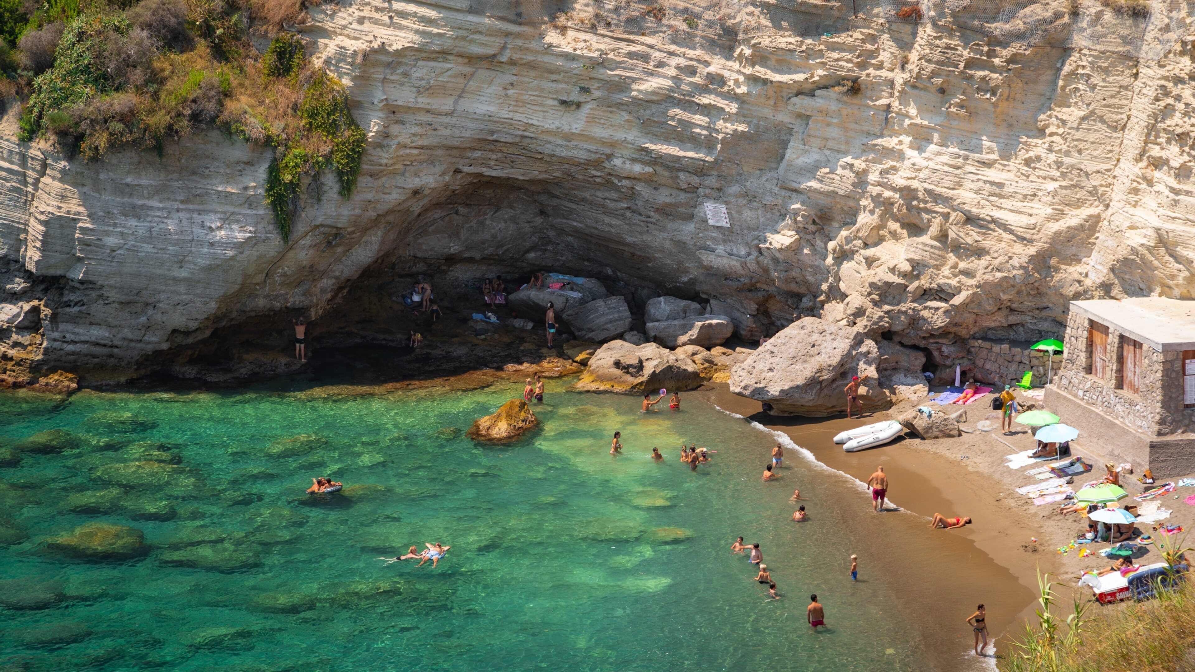 Sant\'Angelo featuring general coastal views, rugged coastline and swimming