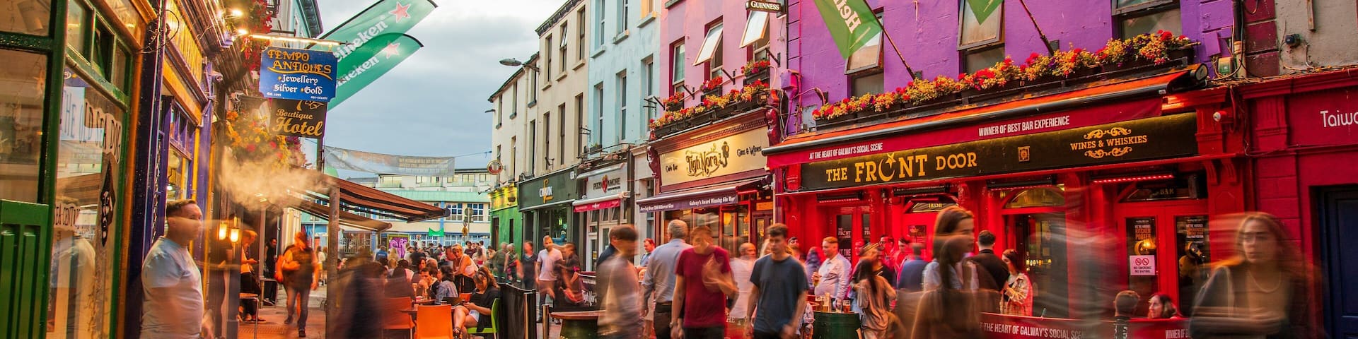 Latin Quarter which includes night scenes and street scenes