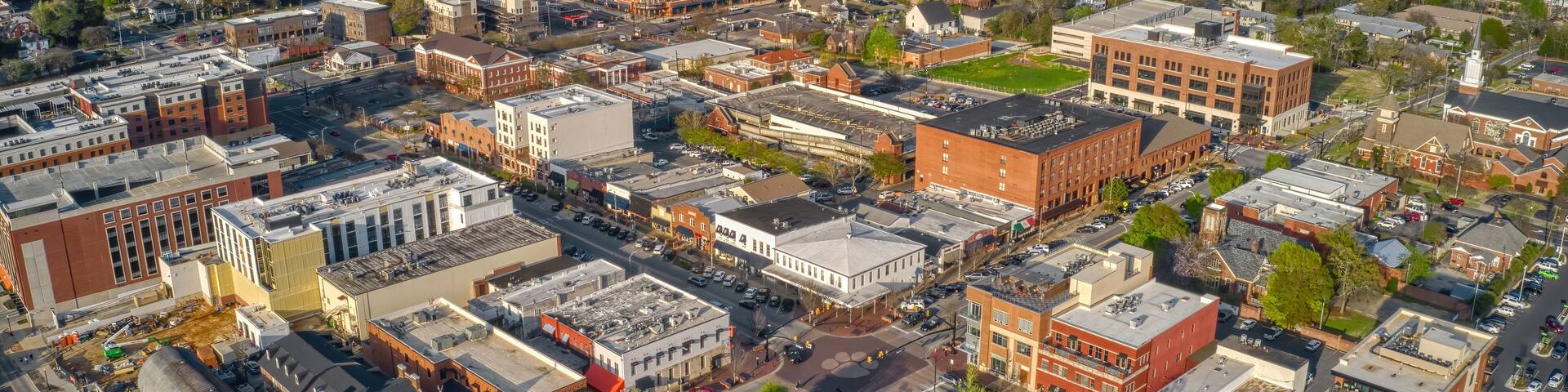 Aerial View of the Town and University of Auburn, Alabama