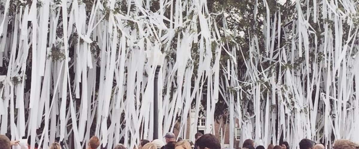 We Win!! Such a fun tradition of rolling the trees after a victory
