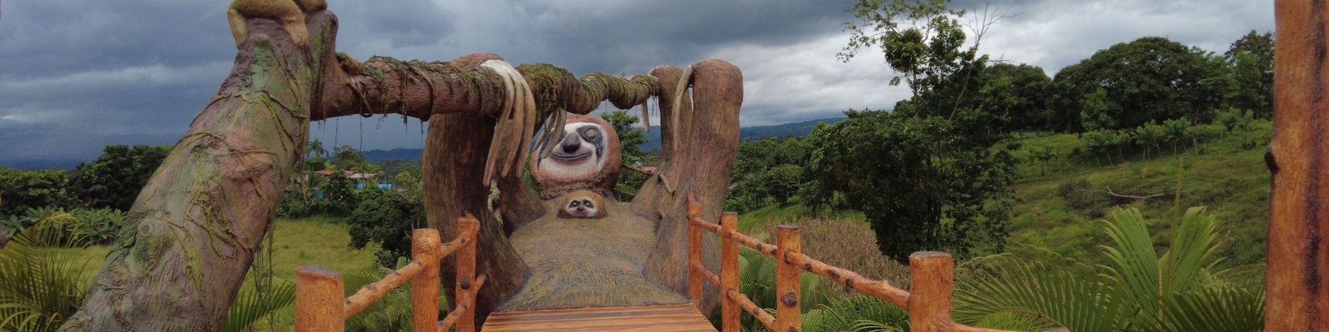 Scenic view of the giant sloth viewpoint at San Isidro of Penas Blancas, Costa Rica