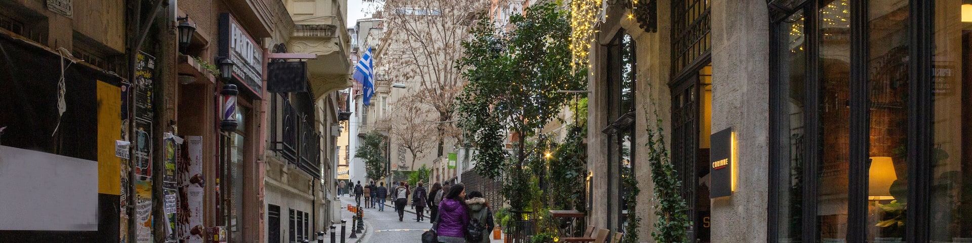 The walking in city two young girls nisantasi Istanbul, turkey