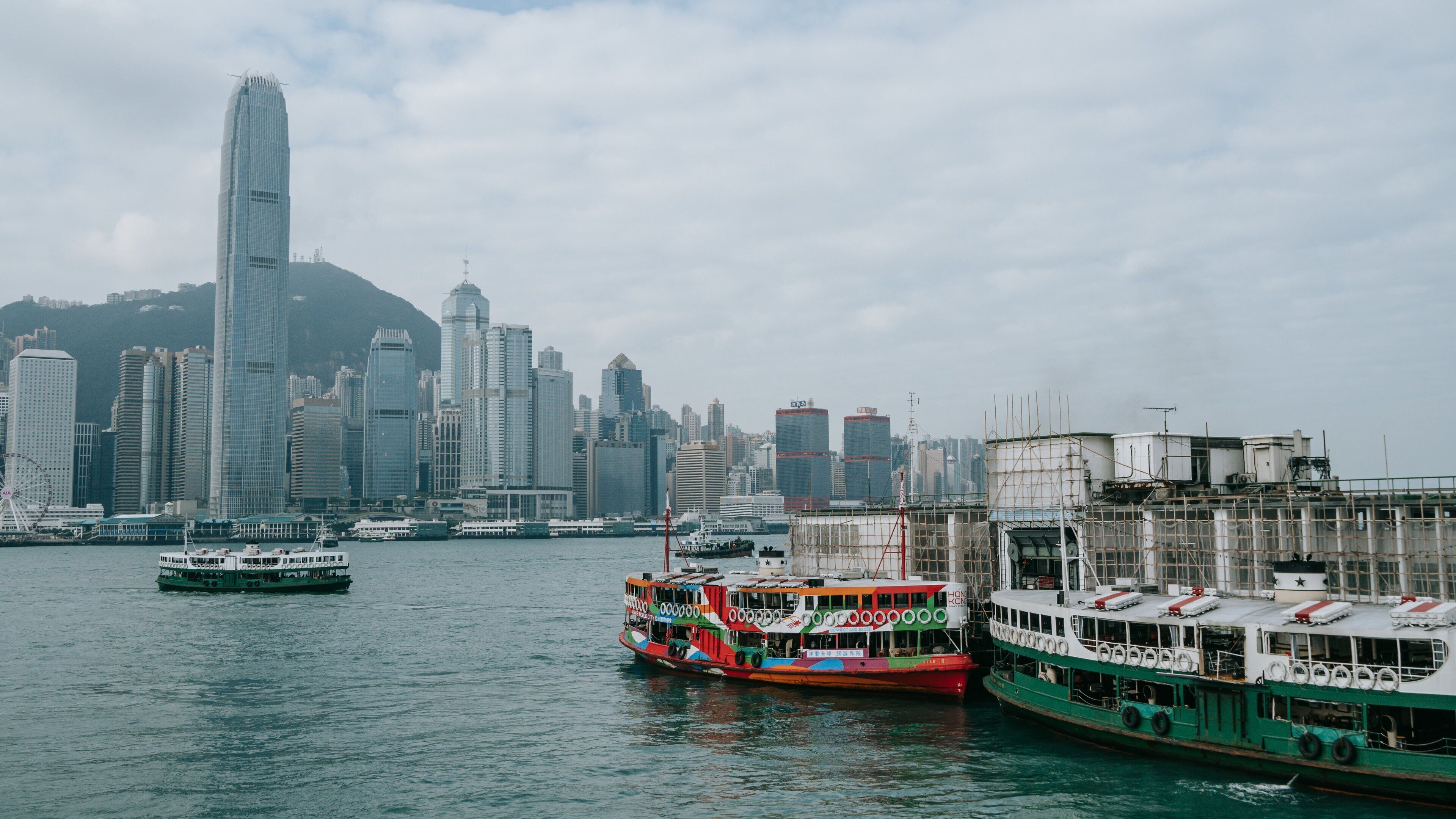 Victoria Harbour featuring a bay or harbor, a marina and a city
