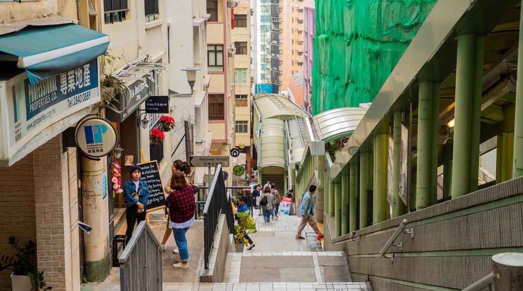 Mid-levels Escalators showing street scenes