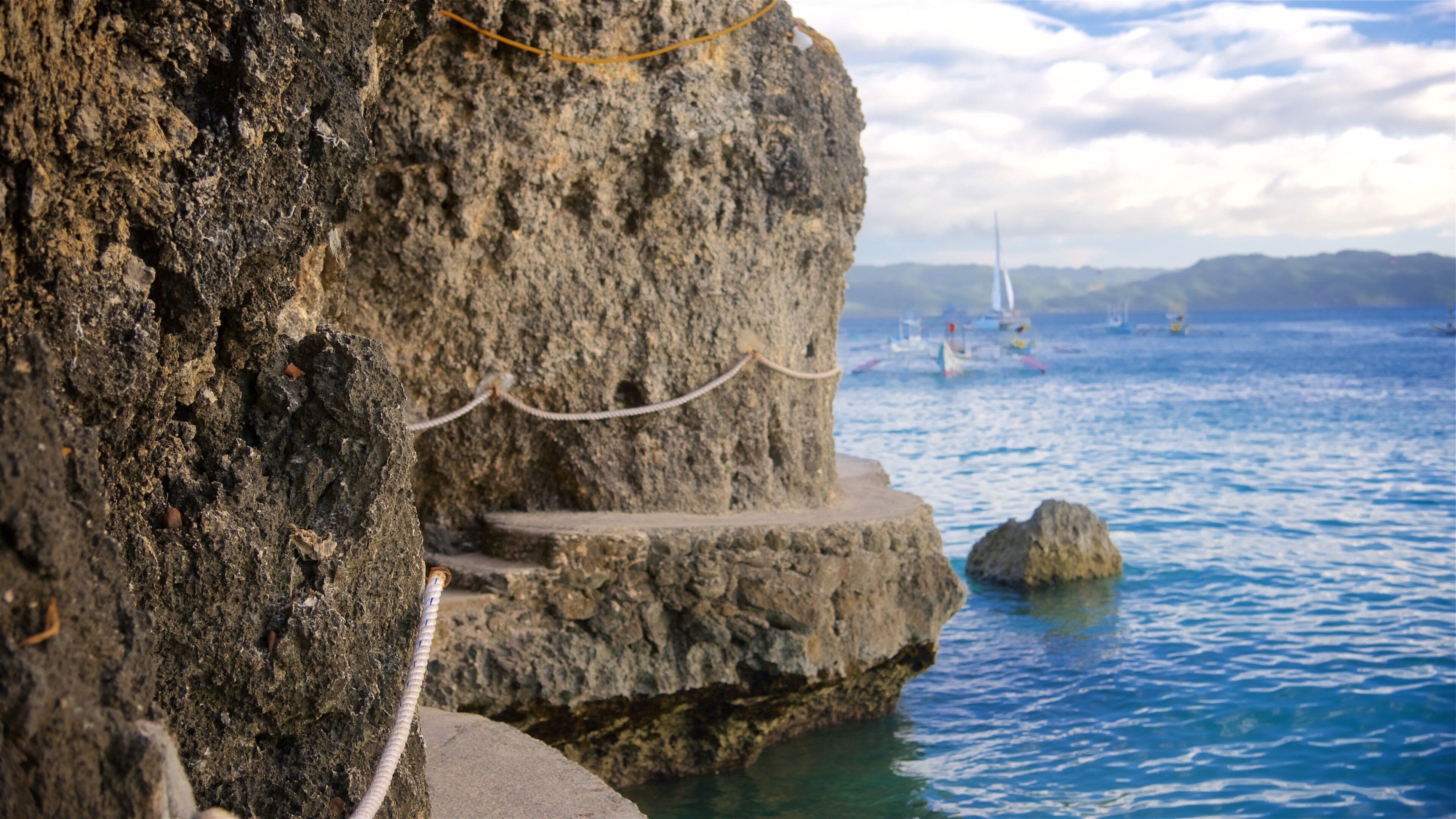 Diniwid Beach showing rugged coastline