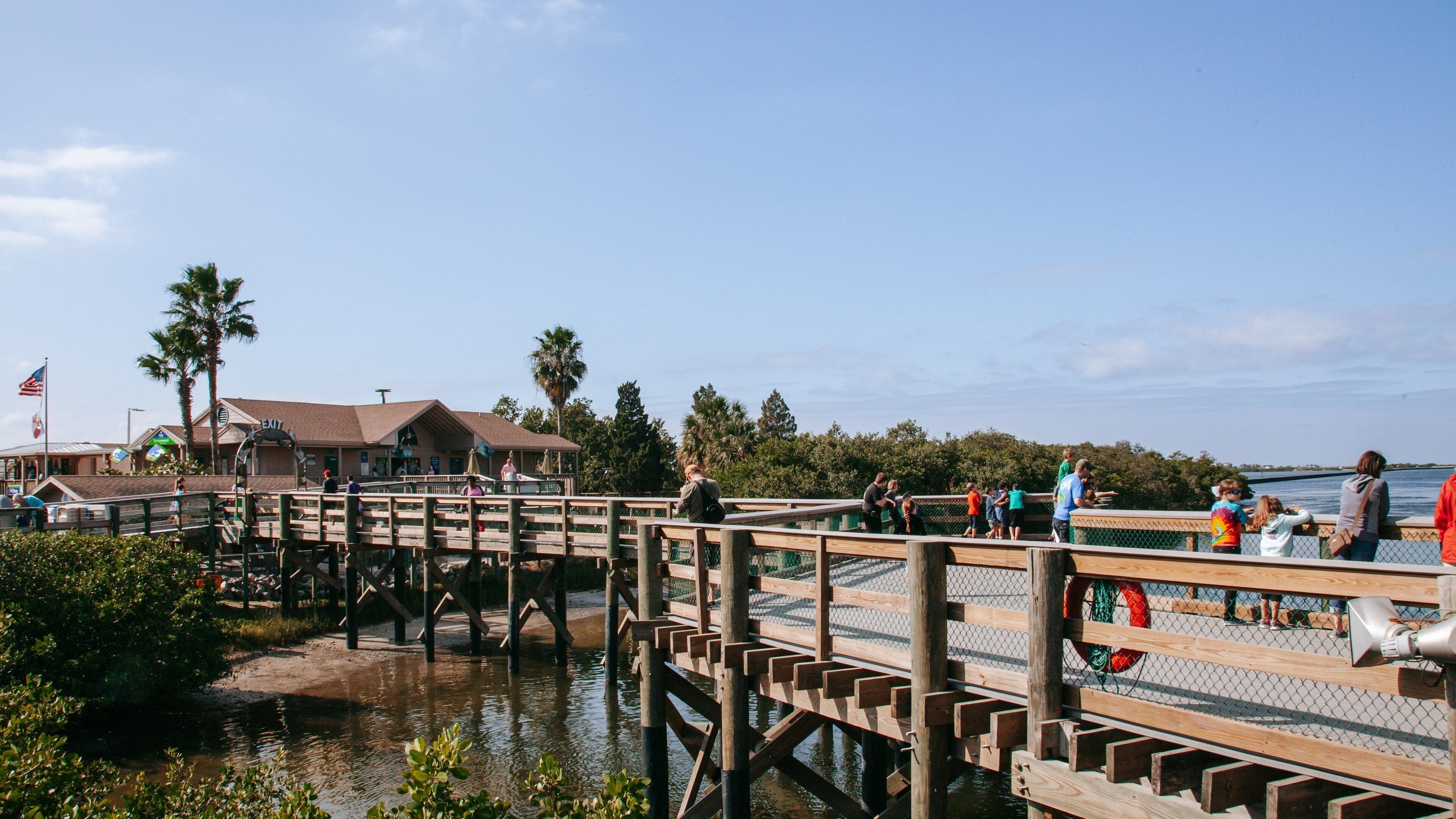 Manatee Viewing Center showing a bridge and a river or creek