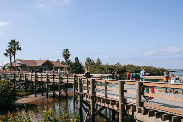 Manatee Viewing Center showing a bridge and a river or creek