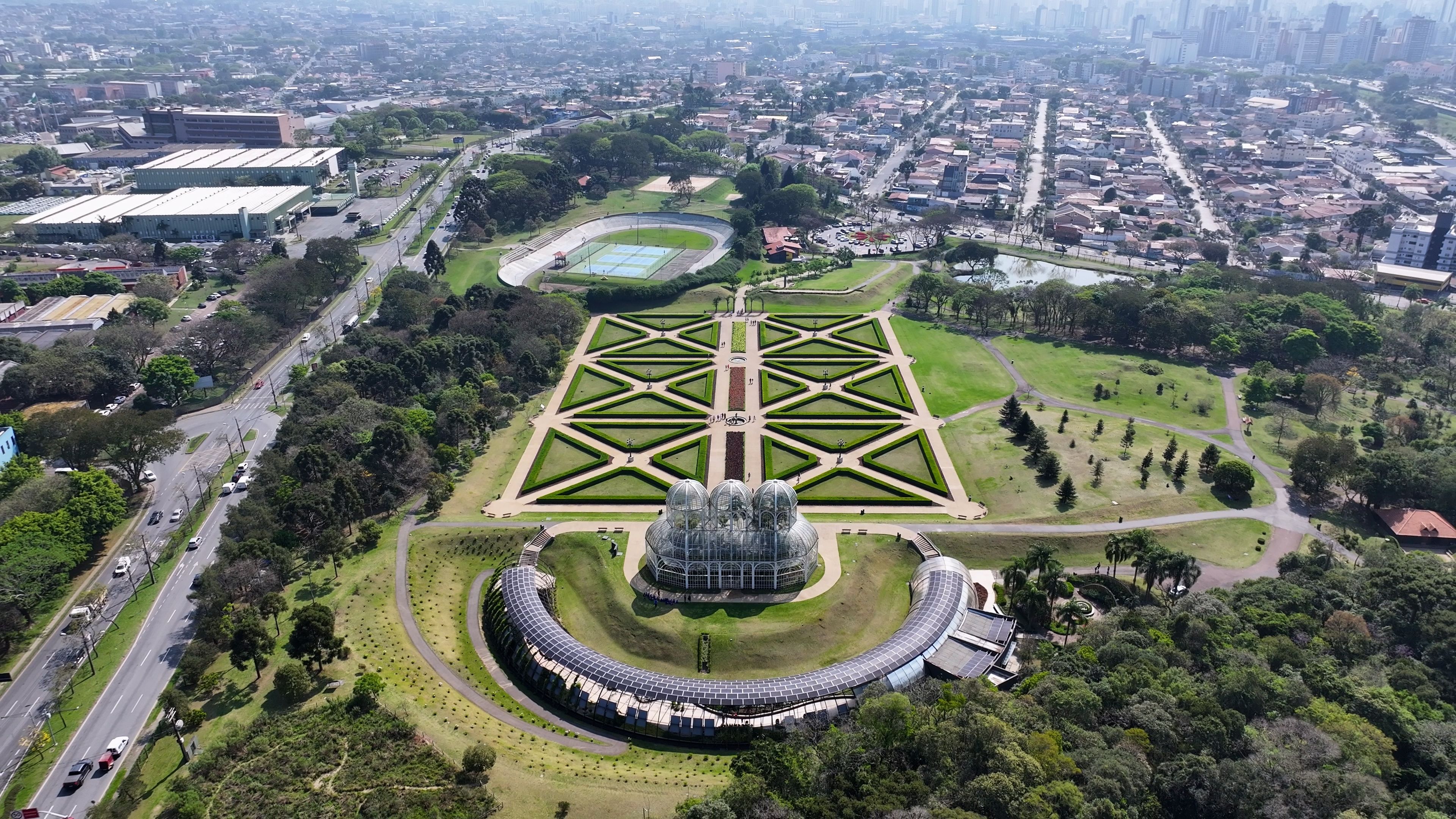 Curitiba Brazil. Botanical Garden At Curitiba In Parana Brazil. Gardening Landscape. Touristic Attraction. Urban Park. Botanical Garden At Curitiba In Parana Brazil. Flowers Plantation.