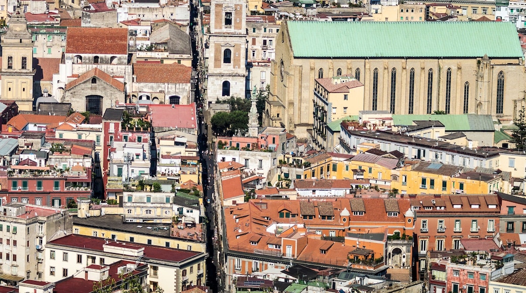 Spaccanapoli, Naples Italy. View of Spaccanapoli street splitting city center