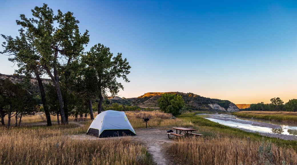 Campsite in Cottonwood Campground in Theordore Roosevelt National Park in North Dakota