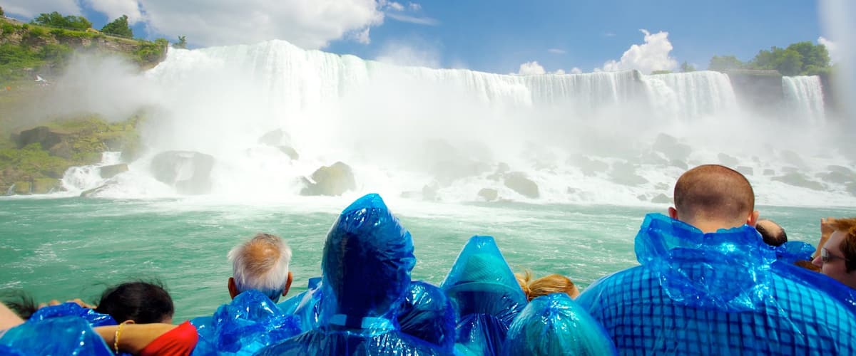 Maid of the Mist featuring mist or fog, a cascade and views
