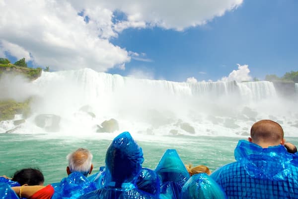 Maid of the Mist featuring mist or fog, a cascade and views