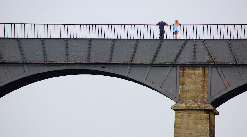 Acueducto de Pontcysyllte mostrando un puente y también una pareja