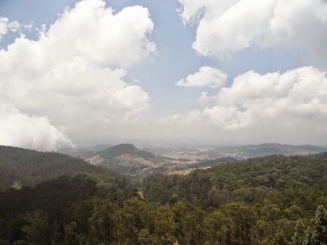 Beautiful Ooty town as seen from one of the highest peaks known as Dodabetta peak.