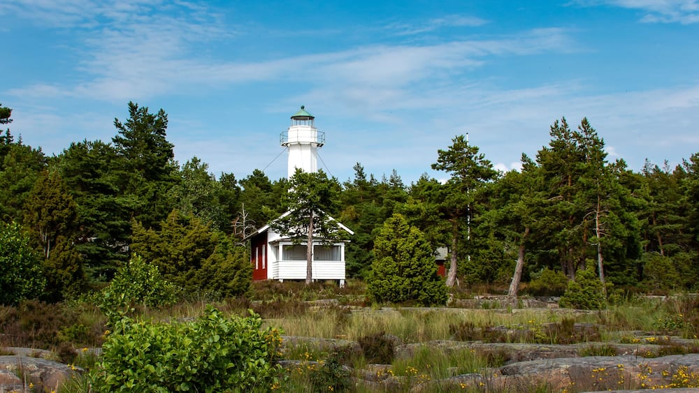 Excursion to the lighthouse on Hammarö in the Swedish VÀrmland at Lake VÀnern