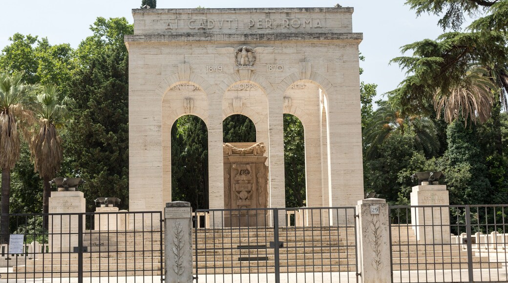 the Mausoleo Ossario Garibaldino on the Janiculum Hill in Rome, dedicated to the fallen for Rome between 1849 (II Roman Republic) and 1870