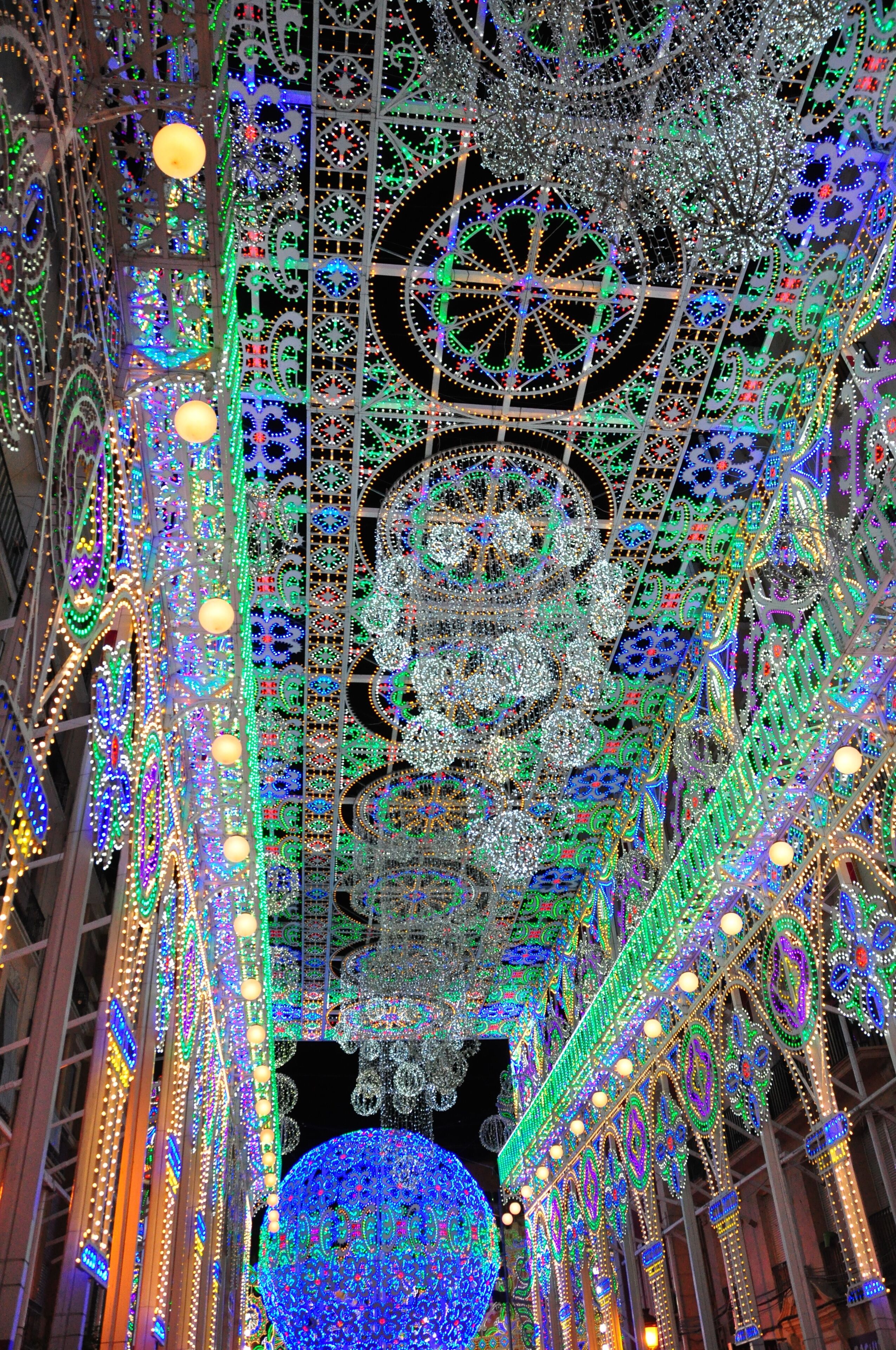 Las Fallas, Valencia Spain Spring Festival, the building and burning of the Falla 15th to 19th March. Europe's largest and longest street party, an exuberant, anarchic, round the clock swirl of fireworks, music, explosions and fire that brings an estimated two million visitors to the city. The more than 350 fallas are giant sculptures of papier maché and wood. They satirise celebrities and politicians and local customs. The cremà after midnight on 19th March is when every falla goes up in flames except for one small ninot.