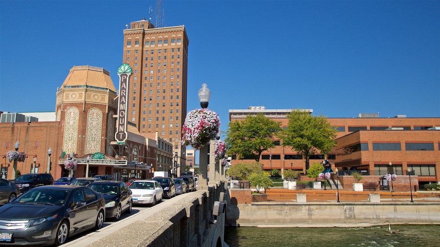 Aurora which includes signage, a river or creek and a bridge