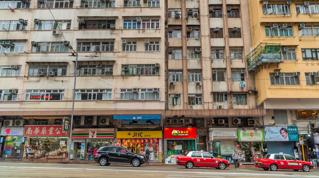 Shek O showing street scenes and a city