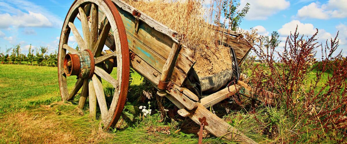 Alter, abgestellter Bauernkarren,