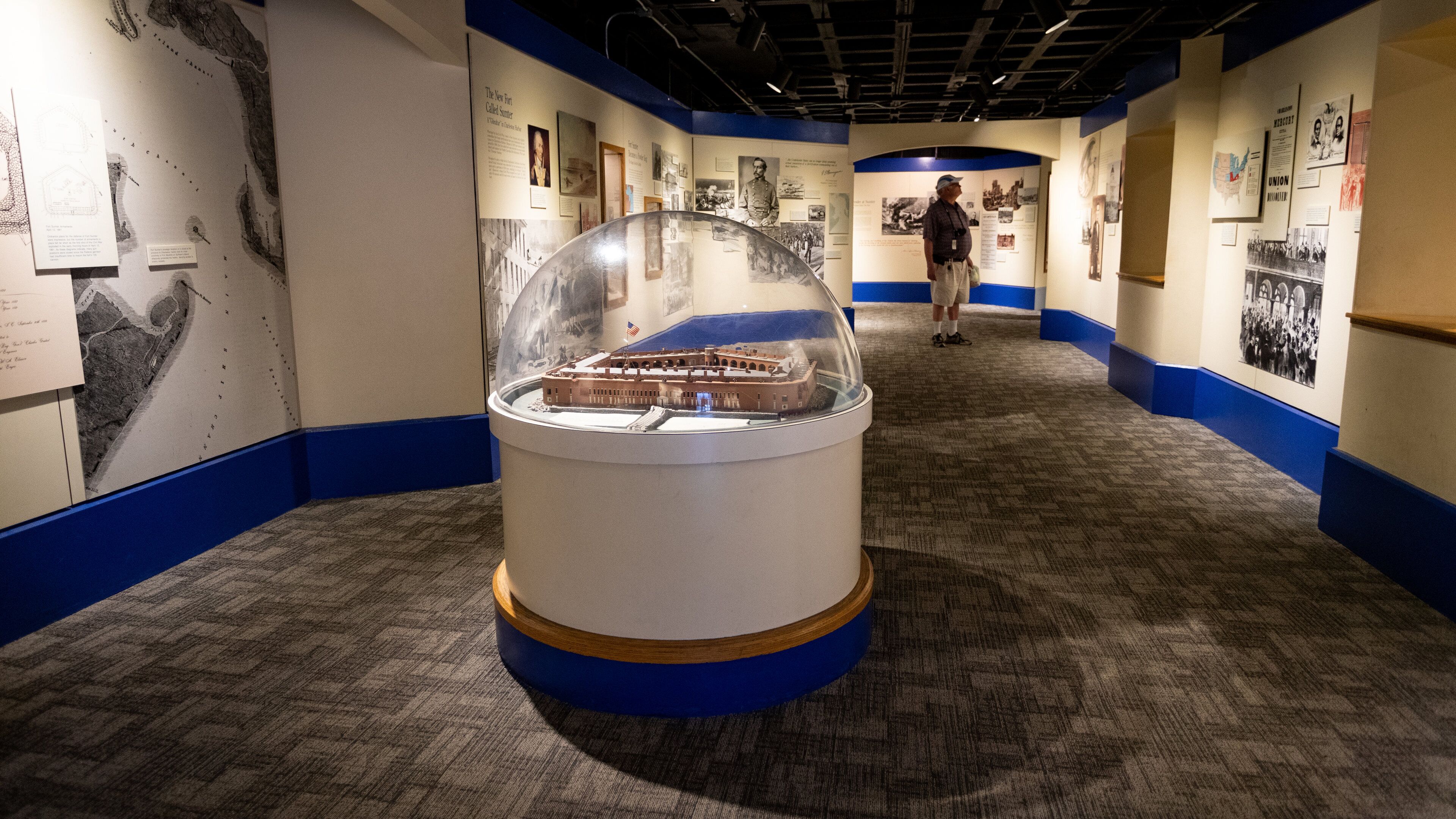 Fort Sumter showing interior views as well as an individual male