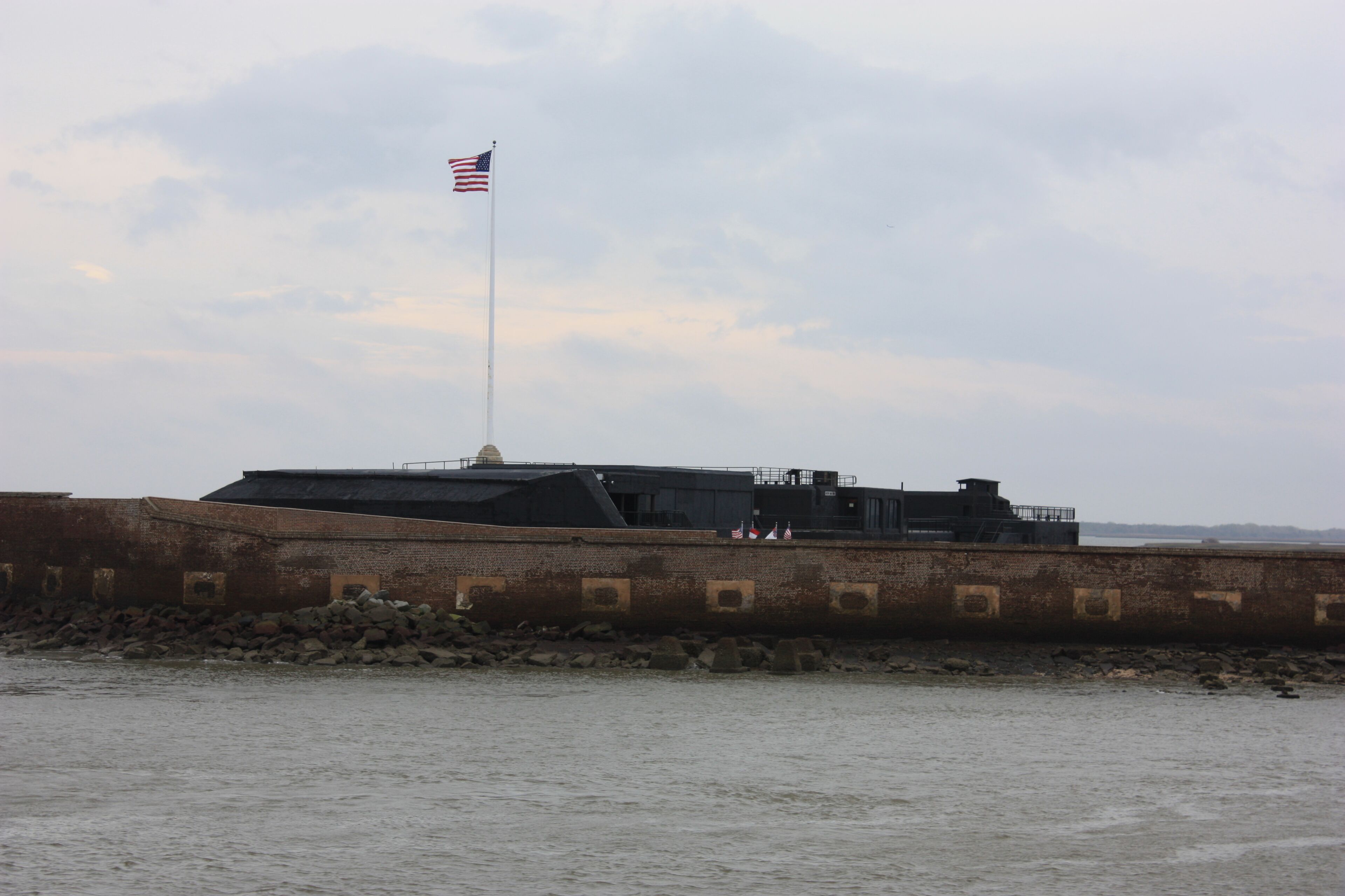 A view of Fort Sumter as you approach by ferry