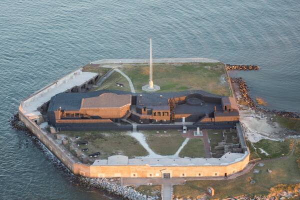 Ft Sumter National Monument in Charleston harbor. Where the Civil War began. Photo was taken from a helicopter tour with a Nikon D7200. Just mention because everyone asks about drones when they see it!