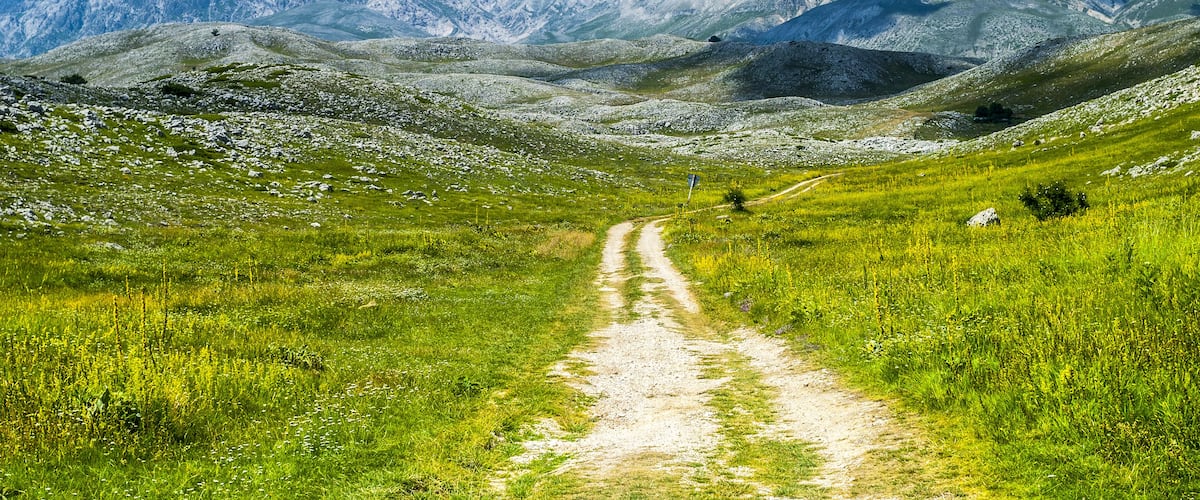 Campo Imperatore (L'Aquila, Abruzzi, Italy) - Landscape at summer in the Gran Sasso d'Italia Natural Park