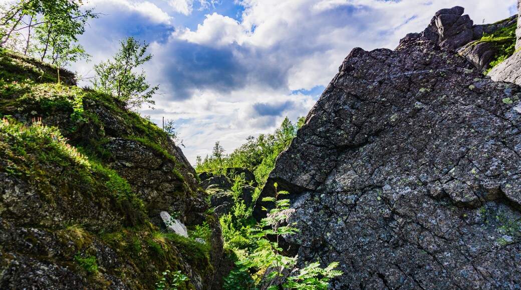 Mountains Apatite. Ski resort- Arctic region of Russia is a popular hiking trail