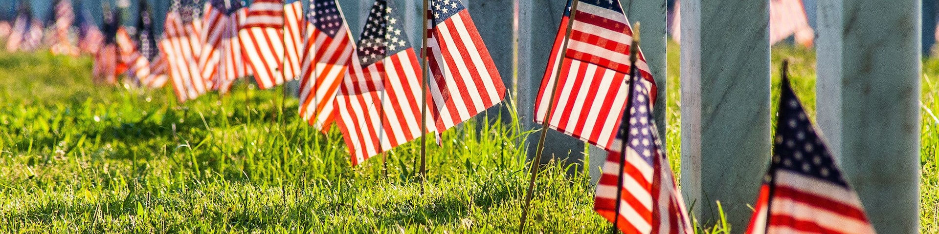 Veterans Cemetery with Flags