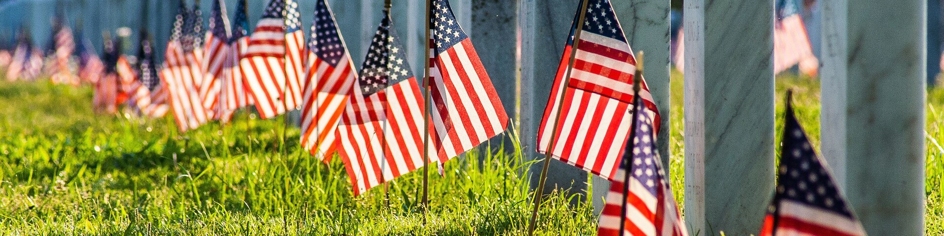 Veterans Cemetery with Flags