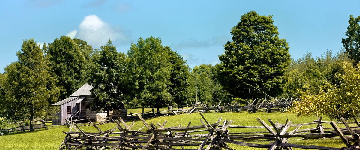 Palmyra New York Sacred Grove home orchard. Forest Grove western New York near the home of Joseph Smith. Founder and Prophet of the Church of Jesus Christ of Latter-day Saints, Mormon