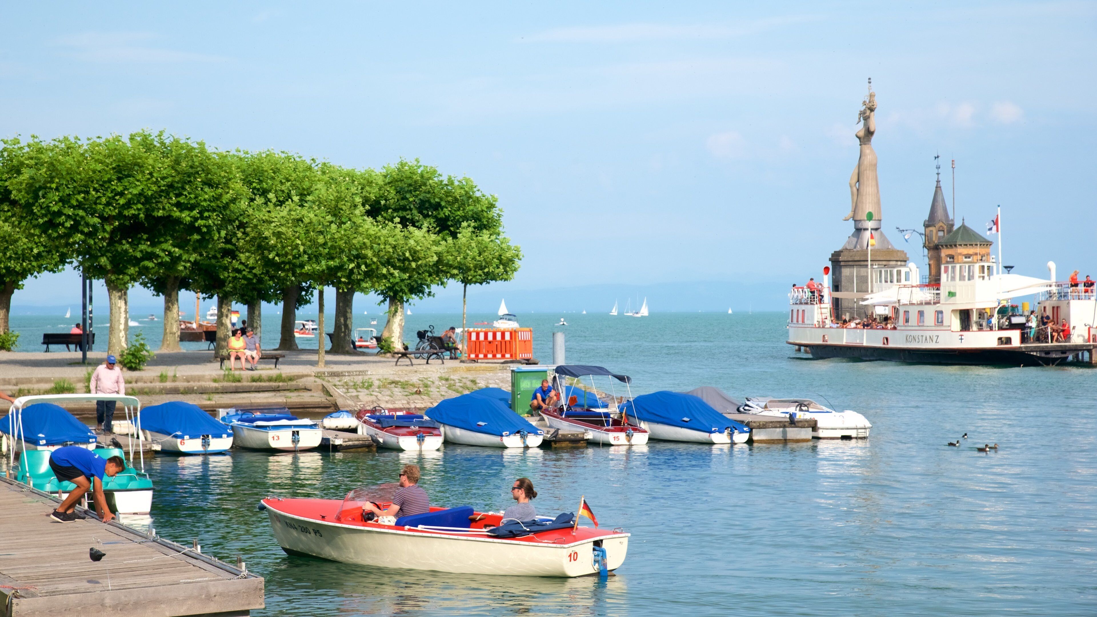 Constance Harbor showing general coastal views, a bay or harbor and boating