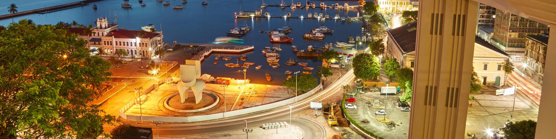 Sunset view of Salvador City in Bahia, Brazil