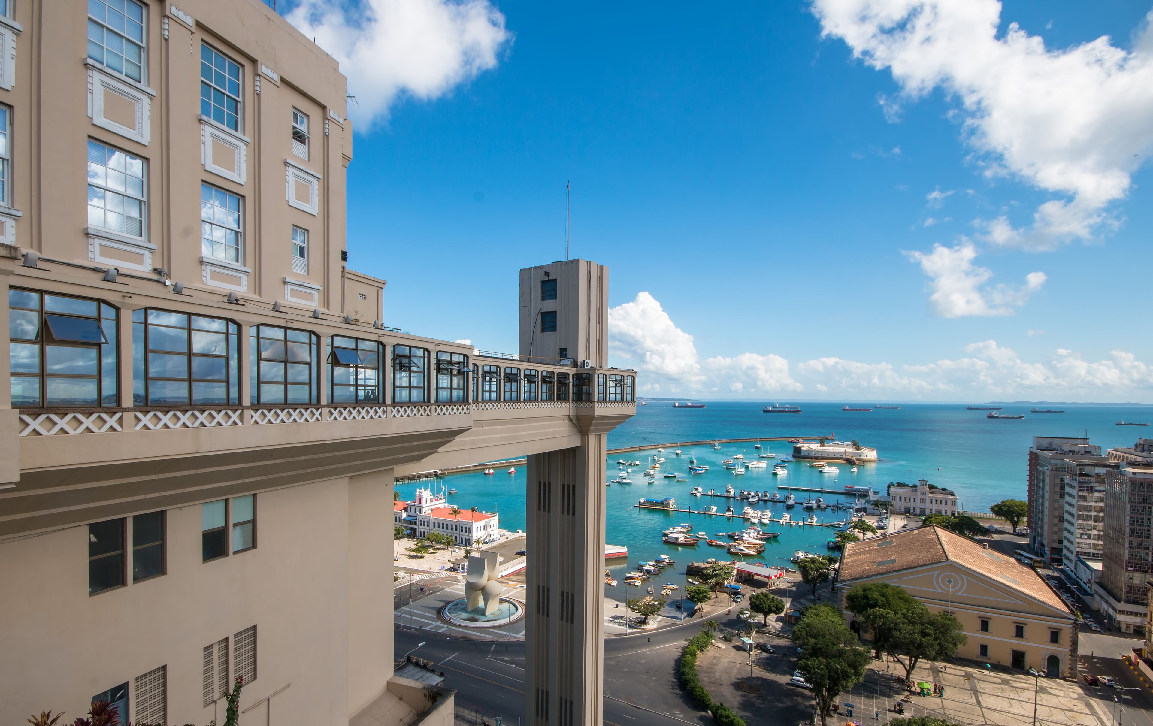 View from Lacerda Elevator on Pelourinho in Salvador, Brazil