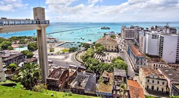 Lacerda Elevator and All Saints Bay in Salvador, Bahia, Brazil