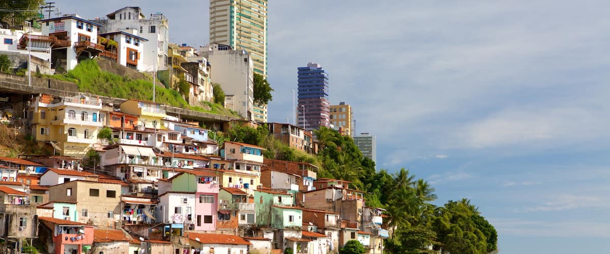Museum of Modern Art of Bahia featuring a coastal town and general coastal views