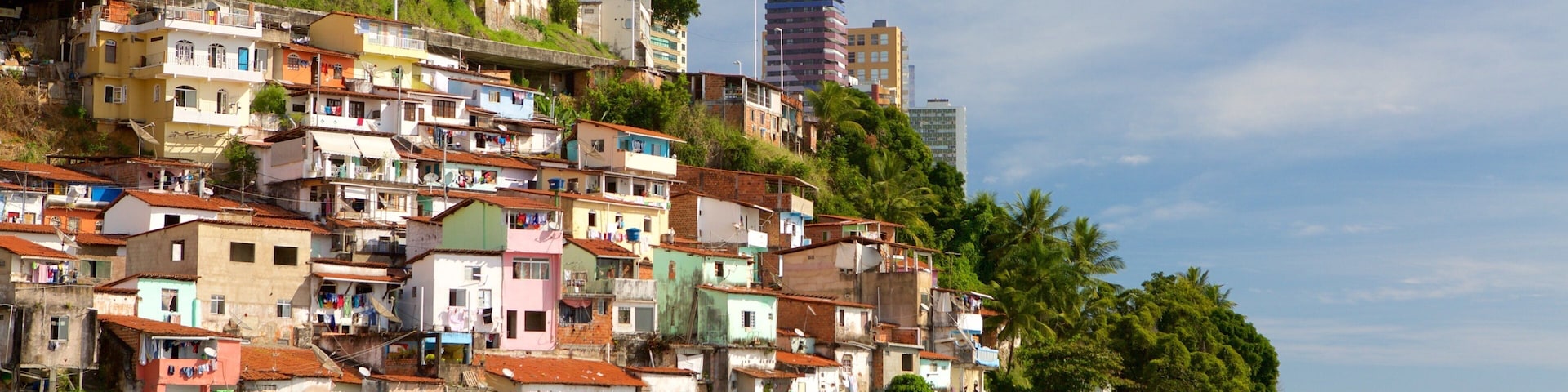 Museum of Modern Art of Bahia featuring a coastal town and general coastal views