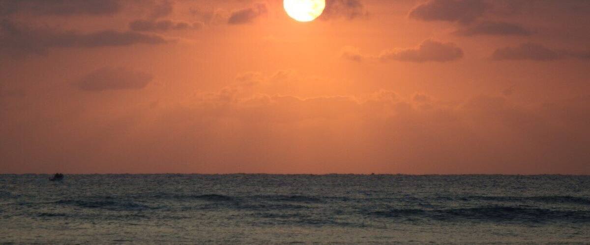 Beautiful 6am sunrise at Tandje Beach Camp, Ponta Do Ouro