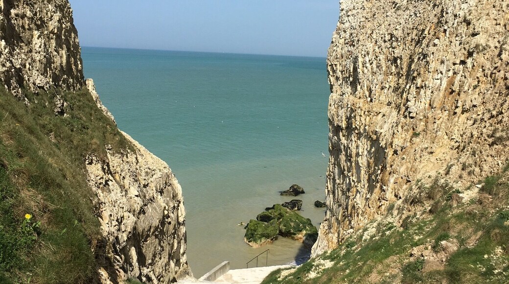 Belle vue , promenade le long des falaises possible en marée basse :)