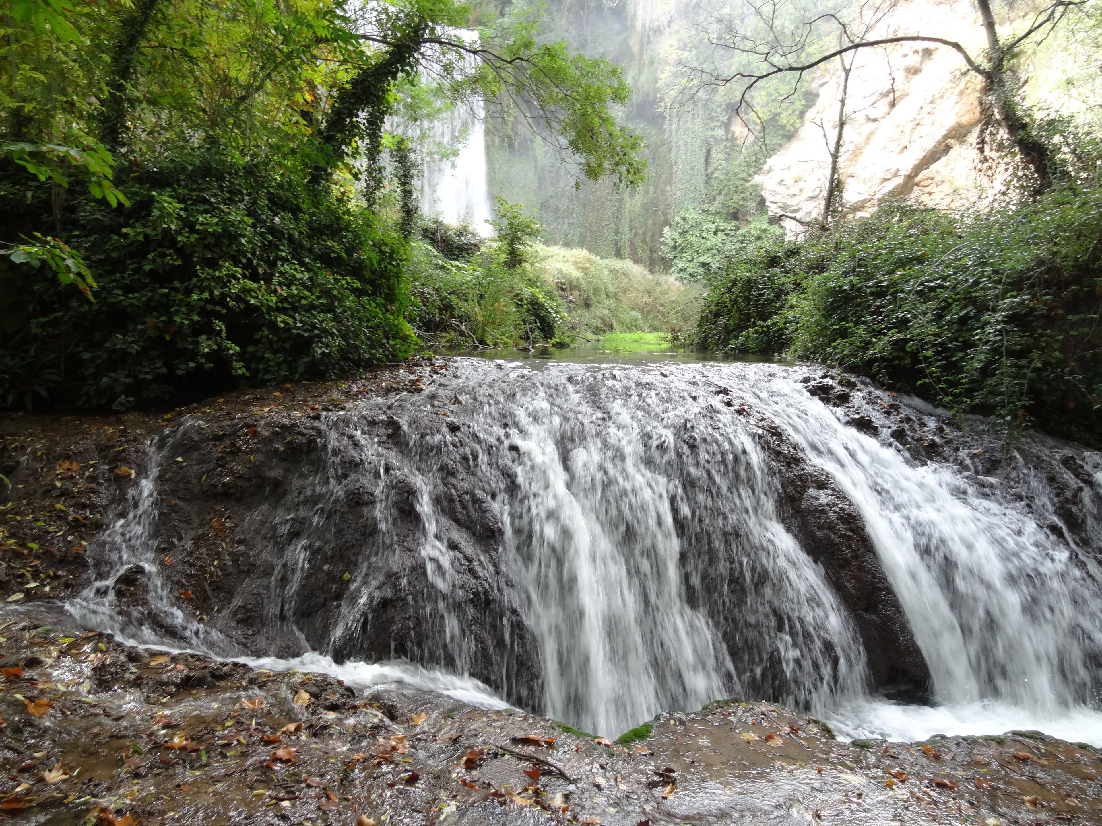A small water fall in the Moasterio de Piedra Park in Zargaoza Spain