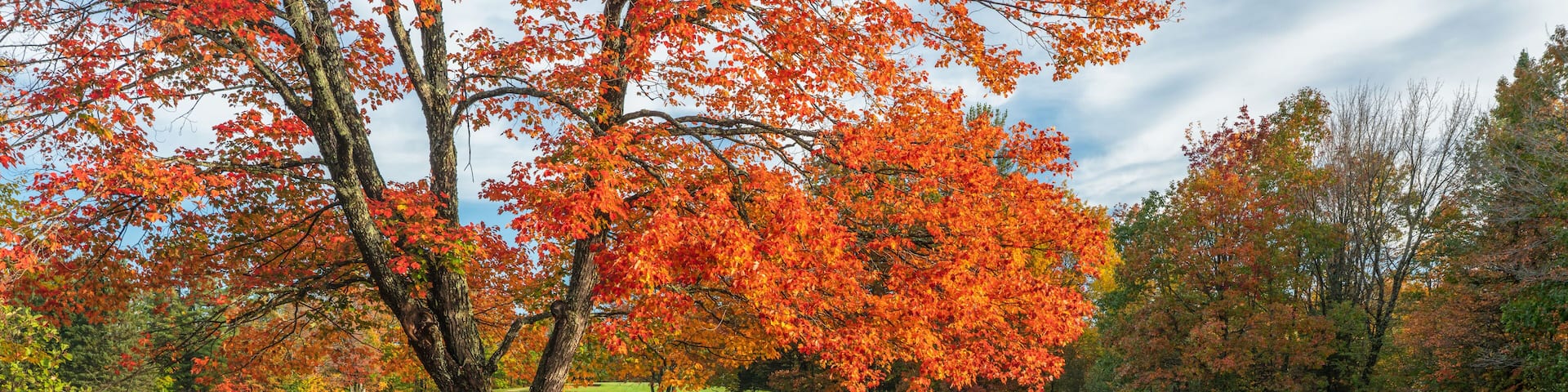 Autumn view of Omer's Golf Course and Resort near Twin Lakes in the Michigan Upper Peninsula