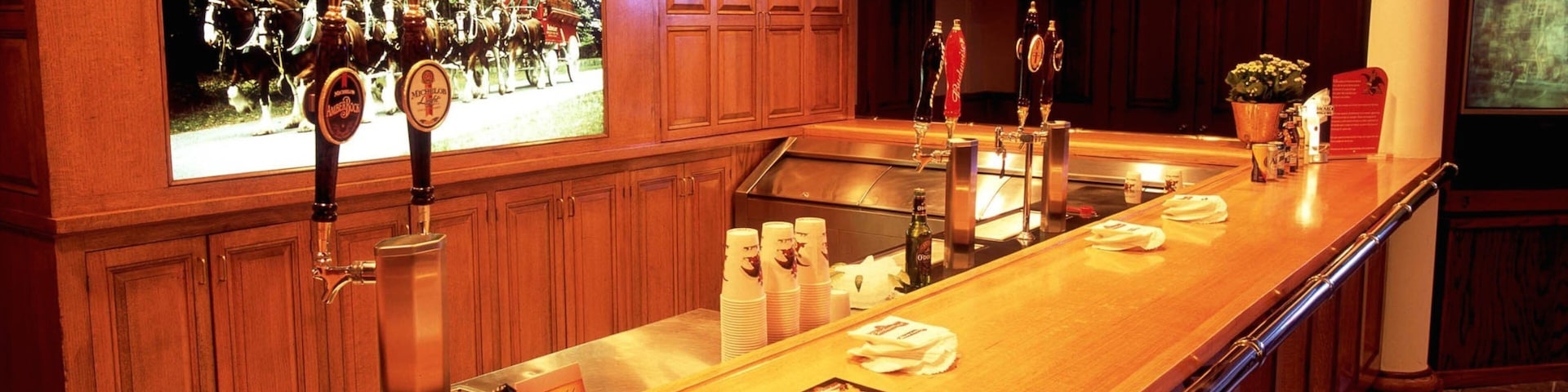 Anheuser-Busch Brewery which includes a bar and interior views