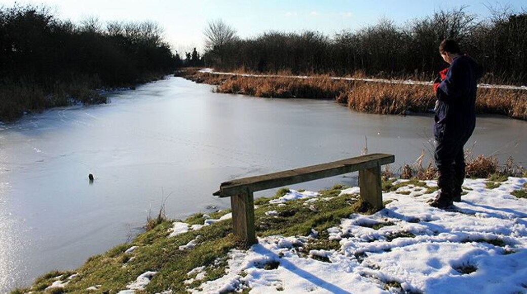 Junction of The Nottingham Canal and Robbinetts Arm Robbinttes Arm comes in from the right, to join the main canal as it takes a ninety degree turn.
