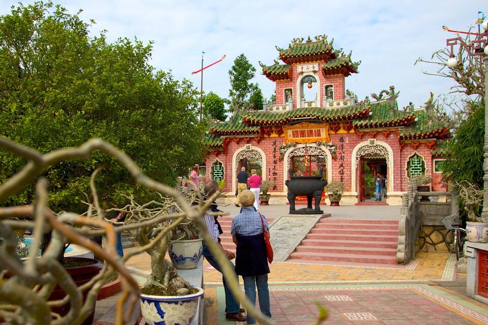 A traditional Chinese temple with ornate architecture, including a multi-tiered roof and decorative elements.