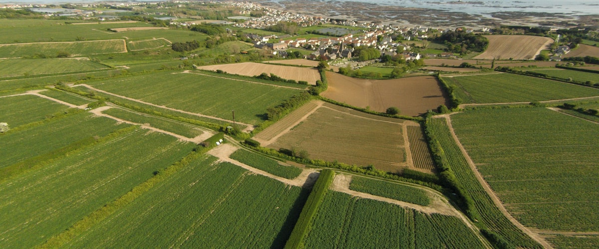 View of St Clement, in Jersey, from the air.